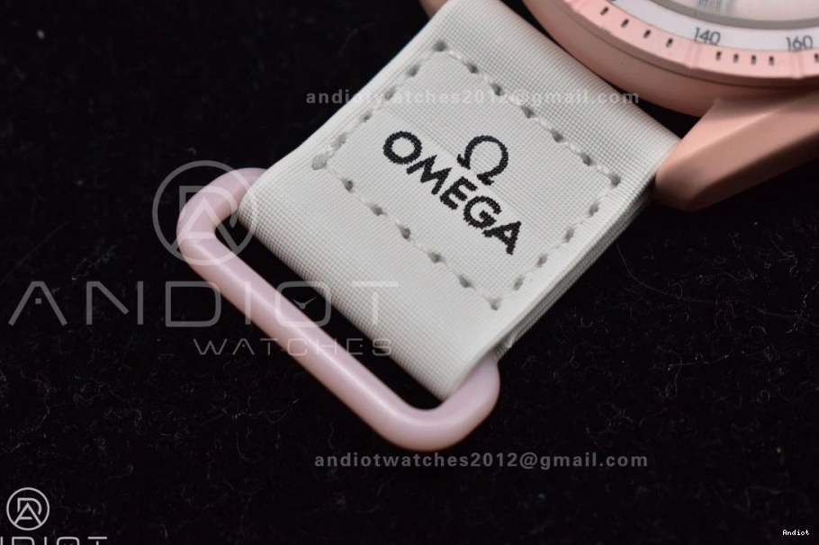 Venus Moonwatch Swatch Omega Bioceramic Mission Nylon on to Quartz Strap x 0128